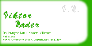 viktor mader business card